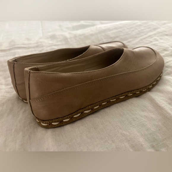 Nefes Handmade Barefoot Grounding Slip-On Loafer Shoes Taupe Leather 8 - 8.5 - Picture 7 of 12